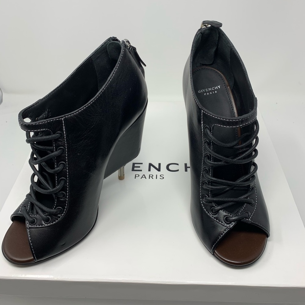 NEW Givenchy Black Booties with Metal Heel